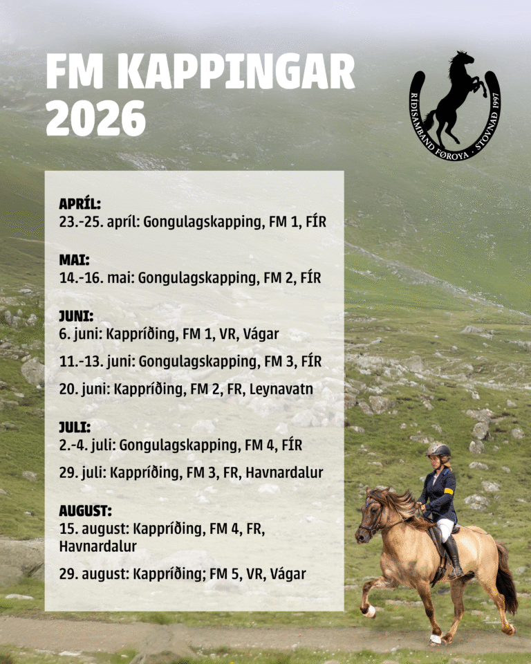 FM kalendarin fyri komandi ár er nú liðugur